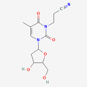 molecular formula C13H17N3O5 B12070891 3-[3-[4-Hydroxy-5-(hydroxymethyl)oxolan-2-yl]-5-methyl-2,6-dioxopyrimidin-1-yl]propanenitrile 