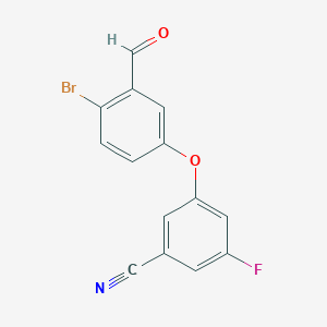 molecular formula C14H7BrFNO2 B12070934 3-(4-Bromo-3-formylphenoxy)-5-fluorobenzonitrile 