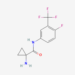 molecular formula C11H10F4N2O B12071009 1-Amino-N-(4-fluoro-3-(trifluoromethyl)phenyl)cyclopropanecarboxamide 