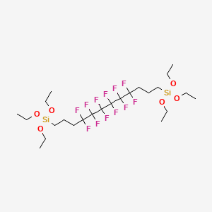 molecular formula C24H42F12O6Si2 B12071064 3,18-Dioxa-4,17-disilaeicosane, 4,4,17,17-tetraethoxy-8,8,9,9,10,10,11,11,12,12,13,13-dodecafluoro- CAS No. 1858250-49-3