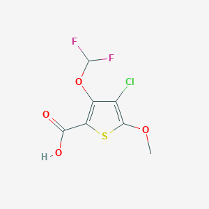 molecular formula C7H5ClF2O4S B12071115 4-Chloro-3-(difluoromethoxy)-5-methoxythiophene-2-carboxylic acid 