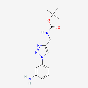 molecular formula C14H19N5O2 B12071121 tert-butyl ((1-(3-aminophenyl)-1H-1,2,3-triazol-4-yl)methyl)carbamate 