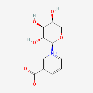 molecular formula C11H13NO6 B1207115 Nicotinic acid N-alpha-arabinoside CAS No. 78308-43-7