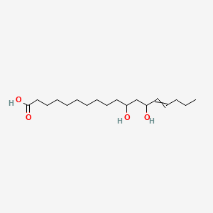 molecular formula C18H34O4 B1207127 11,13-Dihydroxyoctadec-14-enoic acid 