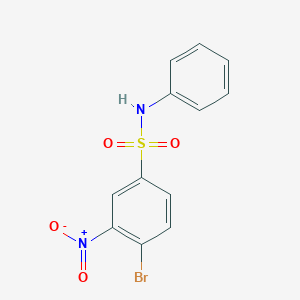 molecular formula C12H9BrN2O4S B12071277 4-Bromo-3-nitro-N-phenylbenzenesulfonamide 