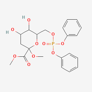 molecular formula C21H25O10P B12071404 Methyl(methyl3-deoxy-D-arabino-hept-2-ulopyranosid)onate-7-(diphenylphosphate) 