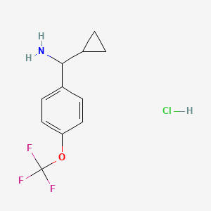 molecular formula C11H13ClF3NO B12071487 Cyclopropyl(4-(trifluoromethoxy)phenyl)methanamine hcl 