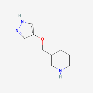 molecular formula C9H15N3O B12071498 3-(((1H-pyrazol-4-yl)oxy)methyl)piperidine 