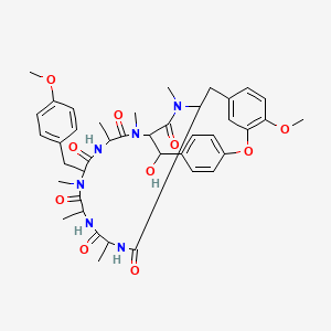 molecular formula C41H50N6O10 B1207158 Bouvardin, methyl ether (B613763K151) CAS No. 70840-66-3