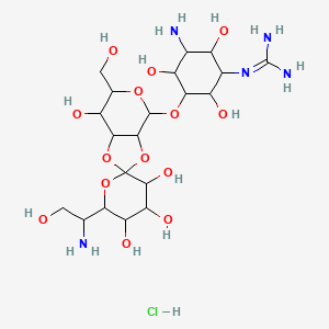 molecular formula C20H38ClN5O14 B1207159 1-N-Amidino-1-N-demethyl-2-hydroxydestomycin A CAS No. 96479-74-2