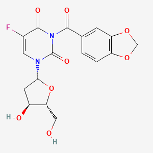 molecular formula C17H15FN2O8 B1207163 Uridine, 3-(1,3-benzodioxol-5-ylcarbonyl)-2'-deoxy-5-fluoro- CAS No. 74234-11-0