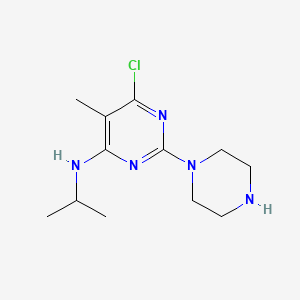 molecular formula C12H20ClN5 B1207168 2-Piperazino-4-isopropylamino-5-methyl-6-chloropyrimidine CAS No. 102396-29-2