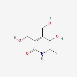 molecular formula C8H11NO4 B1207172 2(1H)-Pyridinone, 5-hydroxy-3,4-bis(hydroxymethyl)-6-methyl- CAS No. 76963-36-5