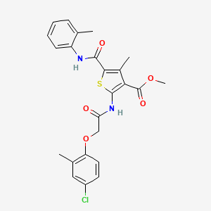 Methyl 2-(2-(4-chloro-2-methylphenoxy)acetamido)-4-methyl-5-(o-tolylcarbamoyl)thiophene-3-carboxylate