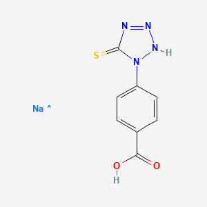 molecular formula C8H6N4NaO2S B12071749 Benzoic acid, 4-(2,5-dihydro-5-thioxo-1H-tetrazol-1-yl)-, sodium salt (1:2) CAS No. 99229-76-2