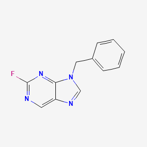 molecular formula C12H9FN4 B1207181 2-Fluoro-9-benzylpurine CAS No. 84003-58-7