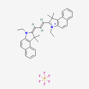 molecular formula C35H37F6N2P B12071896 3-Ethyl-2-[3-(3-ethyl-1,3-dihydro-1,1-dimethyl-2h-benz[e]indol-2-ylidene)-1-propen-1-yl]-1,1-dimethyl-1h-benz[e]indolium hexafluorophosphate 