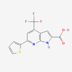 molecular formula C13H7F3N2O2S B12071902 6-(Thien-2-yl)-4-(trifluoromethyl)-1H-pyrrolo[2,3-b]pyridine-2-carboxylic acid CAS No. 1083196-28-4