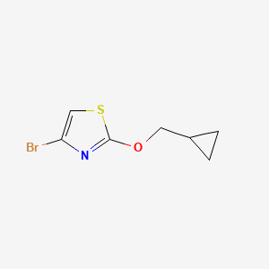 molecular formula C7H8BrNOS B12071903 4-Bromo-2-(cyclopropylmethoxy)thiazole 