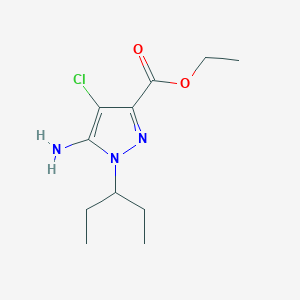 molecular formula C11H18ClN3O2 B12071969 Ethyl 5-amino-4-chloro-1-(1-ethylpropyl)pyrazole-3-carboxylate 