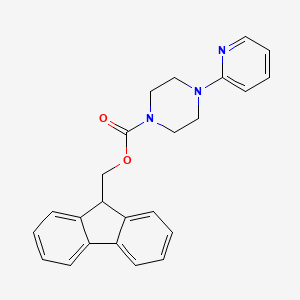 molecular formula C24H23N3O2 B12071983 1-(Pyridin-2-yl)piperazine, N-FMOC protected CAS No. 1980054-13-4