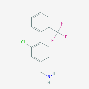 molecular formula C14H11ClF3N B12072123 C-(2-Chloro-2'-(trifluoromethyl)biphenyl-4-yl)-methylamine 