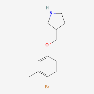 molecular formula C12H16BrNO B12072149 3-[(4-Bromo-3-methylphenoxy)methyl]pyrrolidine 