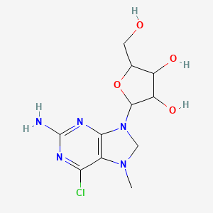 molecular formula C11H16ClN5O4 B12072204 2-(2-amino-6-chloro-7-methyl-8H-purin-9-yl)-5-(hydroxymethyl)oxolane-3,4-diol 