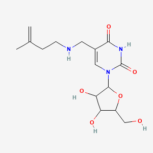 molecular formula C15H23N3O6 B12072255 1-[3,4-Dihydroxy-5-(hydroxymethyl)oxolan-2-yl]-5-[(3-methylbut-3-enylamino)methyl]pyrimidine-2,4-dione 