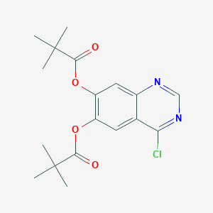 molecular formula C18H21ClN2O4 B12072284 [4-chloro-7-(2,2-dimethylpropanoyloxy)quinazolin-6-yl] 2,2-dimethylpropanoate 