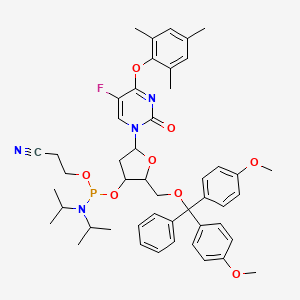 molecular formula C48H56FN4O8P B12072336 2'-Deoxy-5'-O-DMT-5-fluoro-O4-(2,4,6-trimethylphenyl)uridine 3'-CE phosphoramidite 