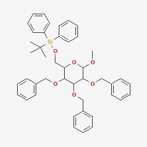 molecular formula C44H50O6Si B12072346 Methyl-6-O-(tert.-butyldiphenylsilyl)-2,3,4-tri-O-benzyl-alpha-D-glucopyranoside 