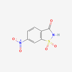 molecular formula C7H4N2O5S B1207237 6-Nitrobenzo[d]isothiazol-3(2H)-one 1,1-dioxide CAS No. 22952-24-5