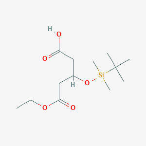 molecular formula C13H26O5Si B12072371 3-[Tert-butyl(dimethyl)silyl]oxy-5-ethoxy-5-oxopentanoic acid 