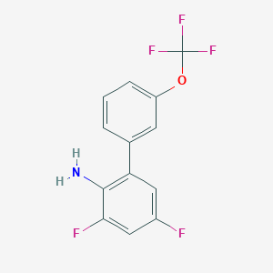 molecular formula C13H8F5NO B12072394 3,5-Difluoro-3'-(trifluoromethoxy)-[1,1'-biphenyl]-2-amine 