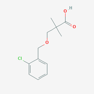 molecular formula C12H15ClO3 B12072466 3-[(2-Chlorophenyl)methoxy]-2,2-dimethylpropanoic acid 