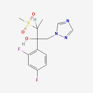 molecular formula C13H15F2N3O3S B1207247 2-(2,4-Difluorophenyl)-3-methylsulfonyl-1-(1,2,4-triazol-1-yl)butan-2-ol 