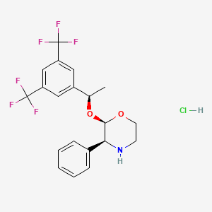 molecular formula C20H20ClF6NO2 B12072583 Des-(4-fluoro-1,2,4-triazol-3-one-5-methyl (2R,3S,1'S)-Aprepitant Hydrochloride 