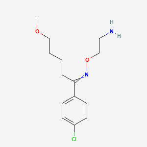 molecular formula C14H21ClN2O2 B1207259 2-[[1-(4-Chlorophenyl)-5-methoxypentylidene]amino]oxyethanamine 