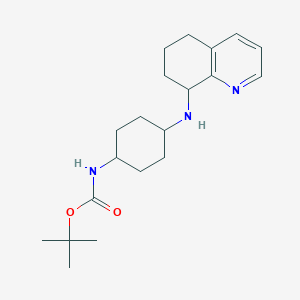 molecular formula C20H31N3O2 B12072666 Tert-butyl (1r,4r)-4-(5,6,7,8-tetrahydroquinolin-8-ylamino)cyclohexylcarbamate 