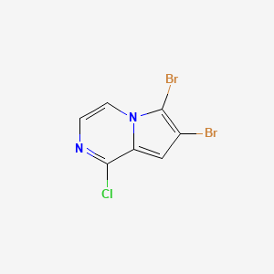 molecular formula C7H3Br2ClN2 B12072674 Pyrrolo[1,2-a]pyrazine, 6,7-dibromo-1-chloro- CAS No. 1823231-07-7