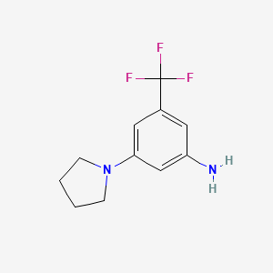 molecular formula C11H13F3N2 B12072711 3-(Pyrrolidin-1-YL)-5-(trifluoromethyl)aniline 