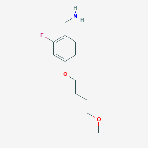 molecular formula C12H18FNO2 B12072737 [2-Fluoro-4-(4-methoxybutoxy)phenyl]methanamine 