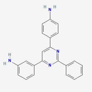 molecular formula C22H18N4 B1207277 3-[6-(4-Aminophenyl)-2-phenyl-4-pyrimidinyl]aniline 