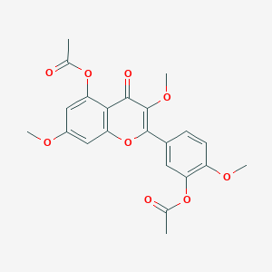 molecular formula C22H20O9 B1207278 5-Acetoxy-2-(3-acetoxy-4-methoxyphenyl)-3,7-dimethoxy-4H-chromen-4-one 