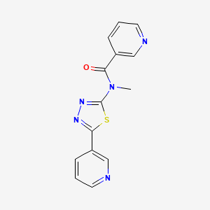 molecular formula C14H11N5OS B1207283 N-甲基-N-[5-(3-吡啶基)-1,3,4-噻二唑-2-基]-3-吡啶甲酰胺 