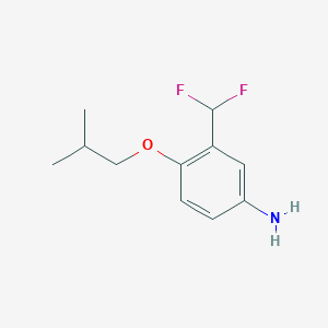 molecular formula C11H15F2NO B12072849 3-(Difluoromethyl)-4-(2-methylpropoxy)aniline 