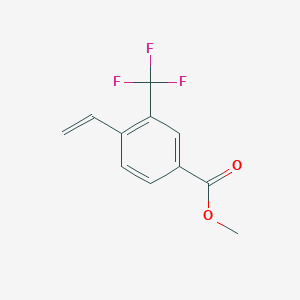 molecular formula C11H9F3O2 B12072855 Benzoic acid, 4-ethenyl-3-(trifluoromethyl)-, methyl ester 