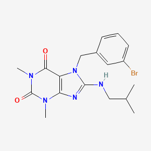 molecular formula C18H22BrN5O2 B1207287 7-[(3-溴苯基)甲基]-1,3-二甲基-8-(2-甲基丙氨基)嘌呤-2,6-二酮 