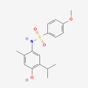 molecular formula C17H21NO4S B1207289 N-(4-hydroxy-2-methyl-5-propan-2-ylphenyl)-4-methoxybenzenesulfonamide 